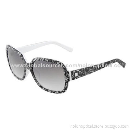New style acetate sunglasses with black and white porcelain, 100% UVB/UVA protection lens